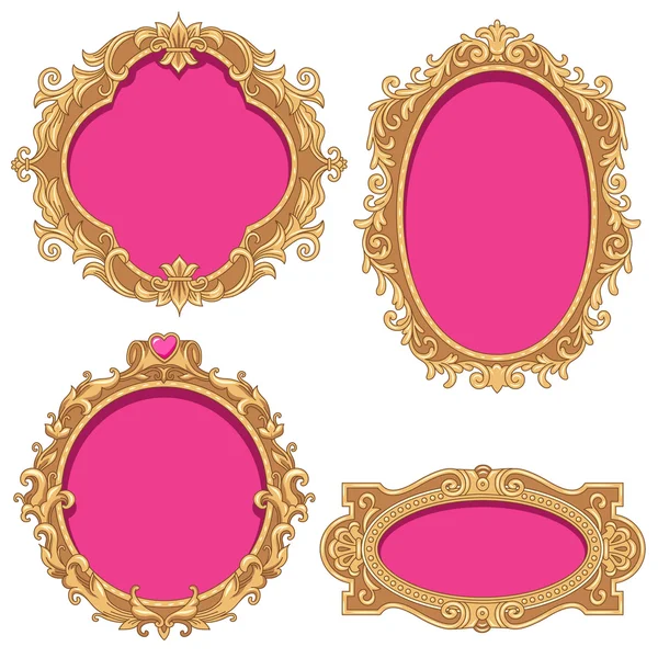 Set of golden baroque frames — Stock Vector