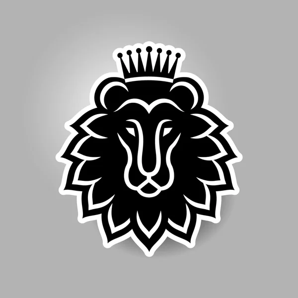 Tête de lion dans la couronne . — Image vectorielle