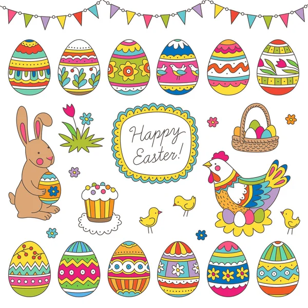 Decorative easter elements — Stock Vector