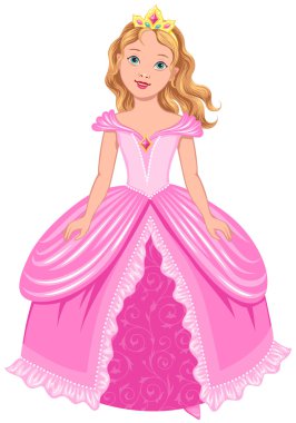Pembe elbiseli güzel prenses