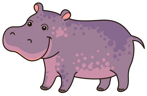 Cartoon  cute hippo — Stock Vector