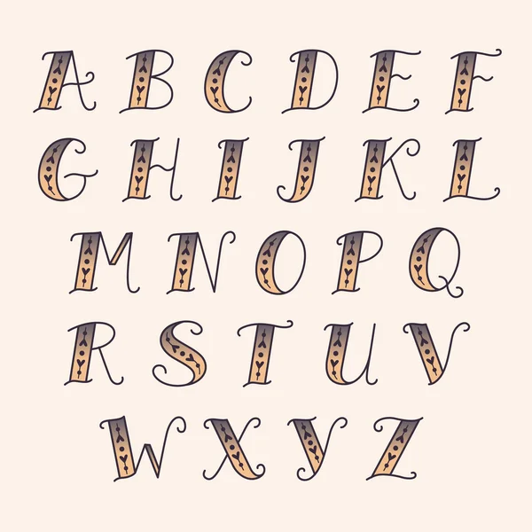 Uppsättning av vintage stil bokstäver — Stock vektor