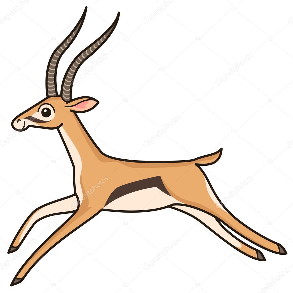 Cartoon  running antelope