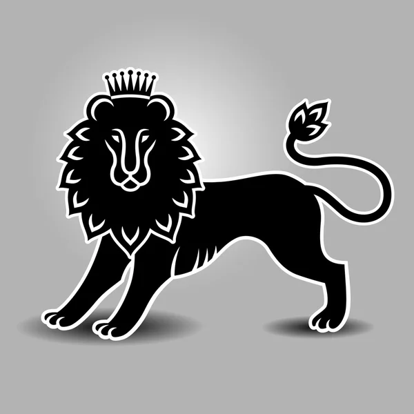 Standing lion in the crown — Stock Vector