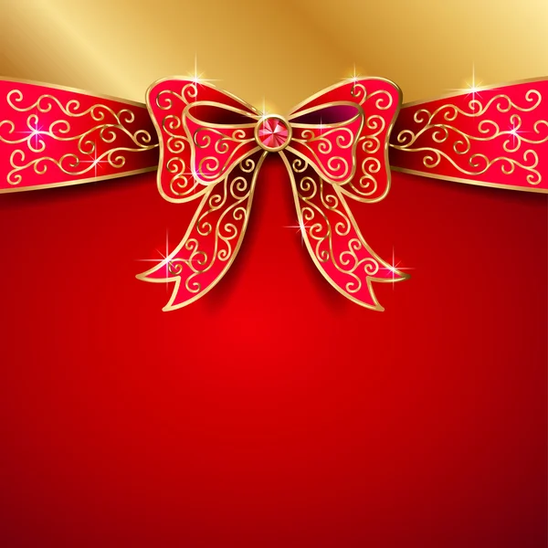 赤色の装飾的な弓 — ストックベクタ