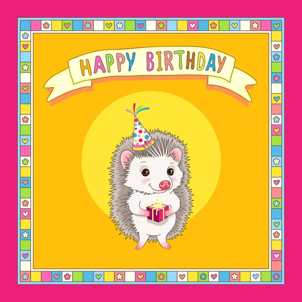 Cute template  for birthday party card — Stock Vector