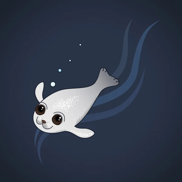 Cartoon baby seal — Stock Vector