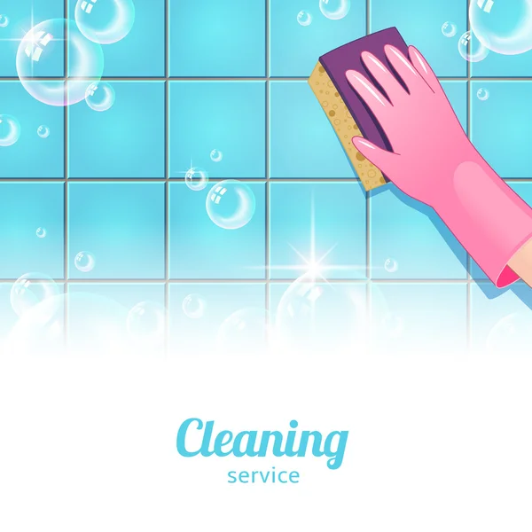 Concept achtergrond voor schoonmaak service. — Stockvector