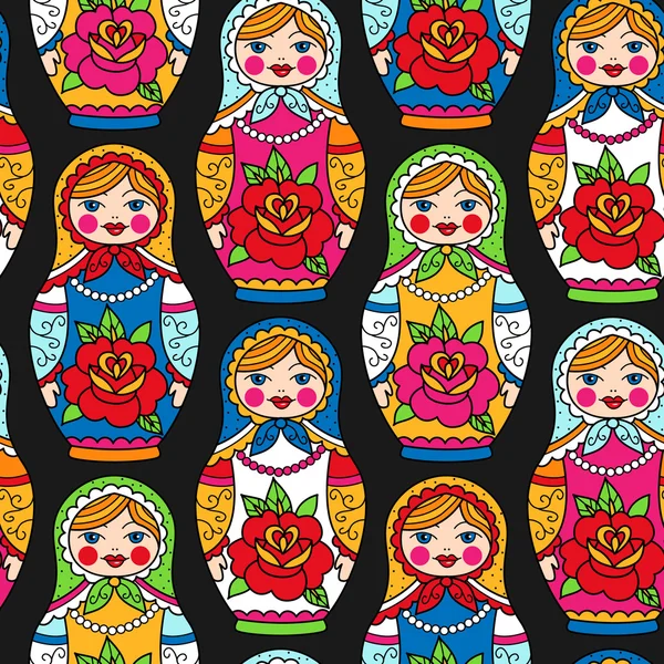 Multicolor ruso nesting muñecas — Vector de stock