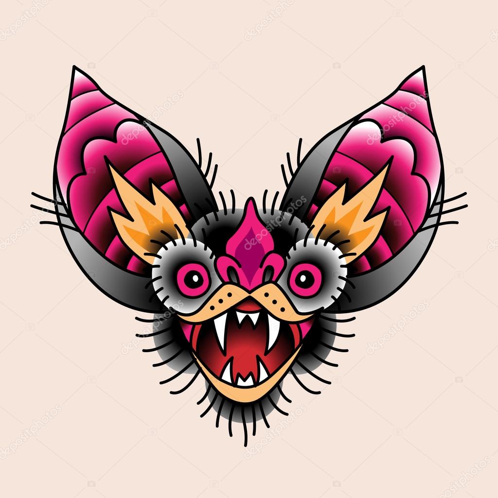 Hoved af en flagermus med åben mund Stockvektor af ©reinekke 87201310, image size:1024x1024