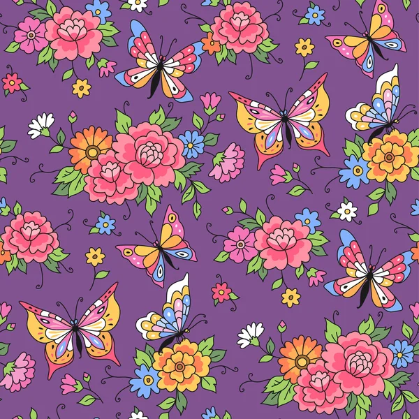 Motif floral sans couture — Image vectorielle