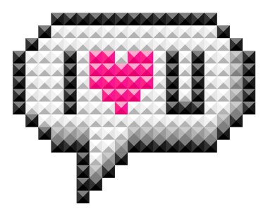 Konuşma balonu kelimeleri ile seni seviyorum