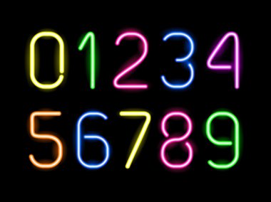 Parlak neon sayılar kümesi