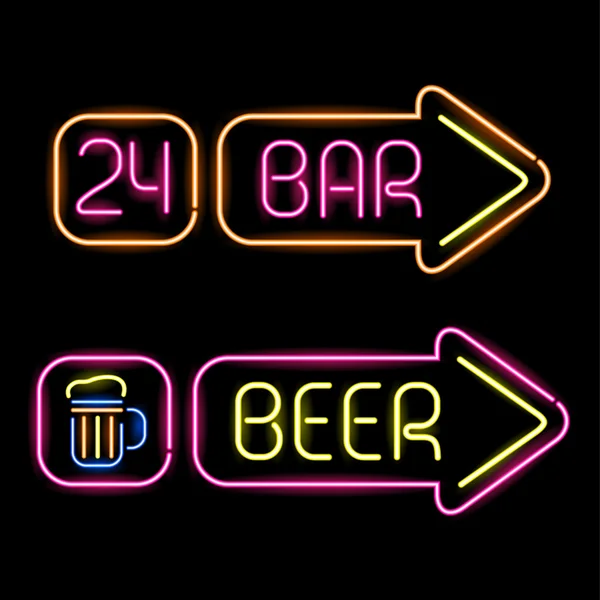 Neon işaretleri için bar — Stok Vektör