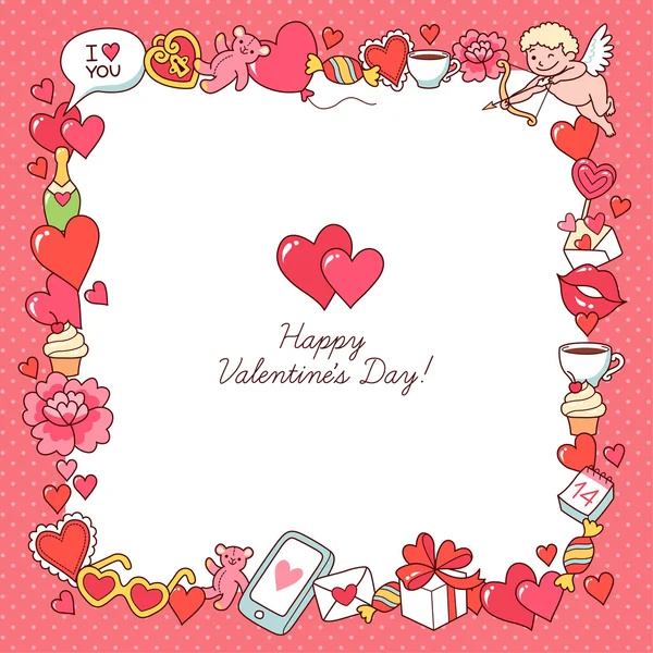 Tarjeta de felicitación para San Valentín — Vector de stock