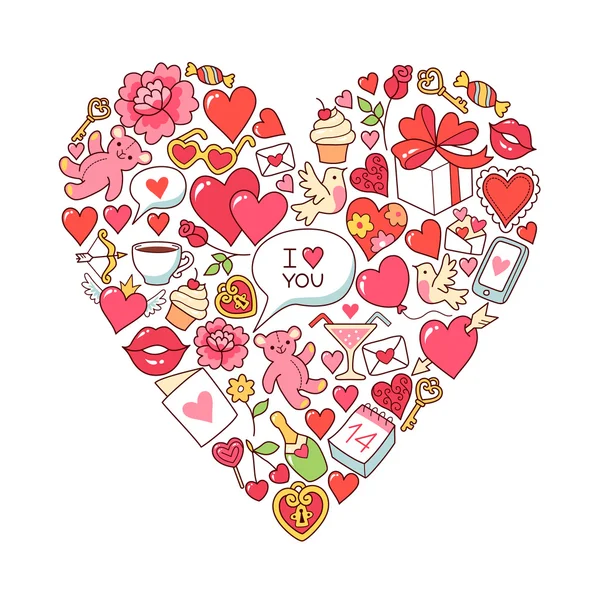 Símbolo del corazón de San Valentín — Vector de stock