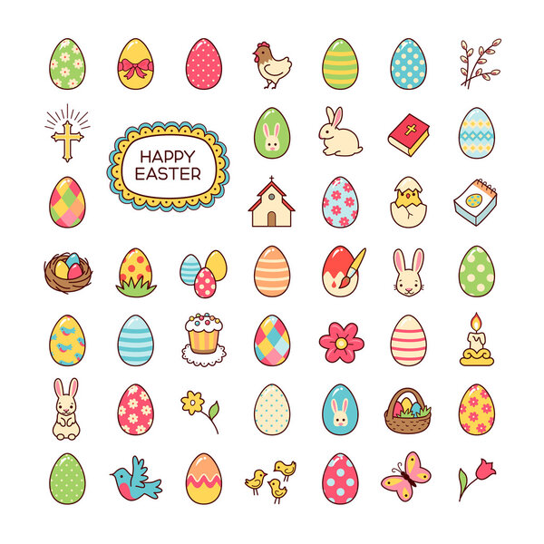 Set of Easter symbols