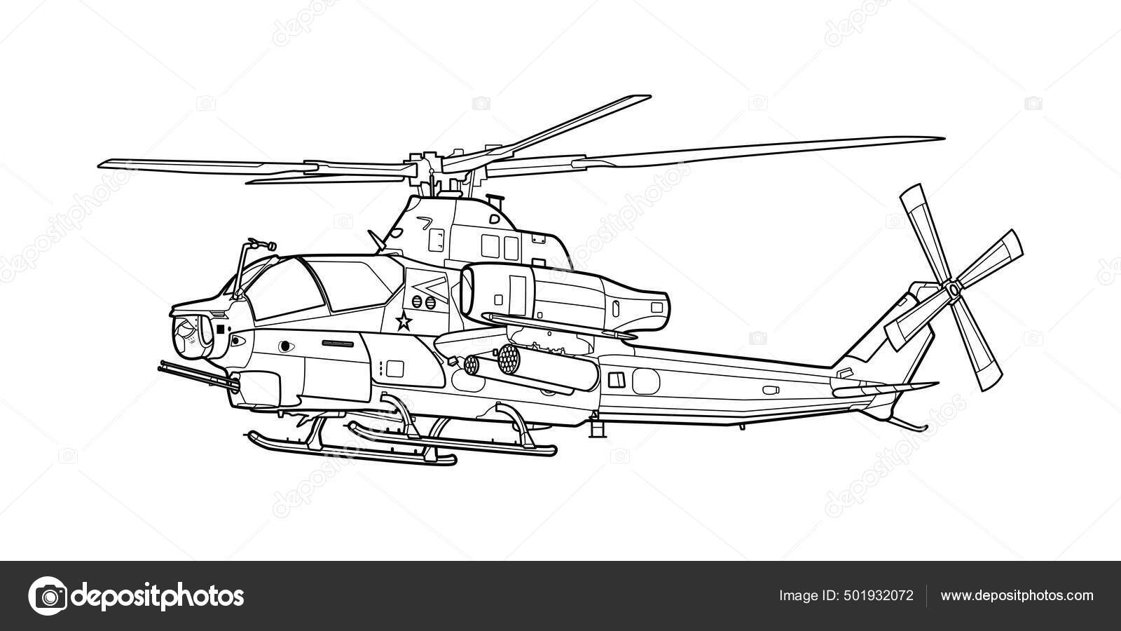 helicopter coloring page
