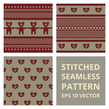 Kumaş dikişli arka plan deseni ile siluet