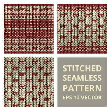 Kumaş dikişli arka plan deseni ile kedi silüeti