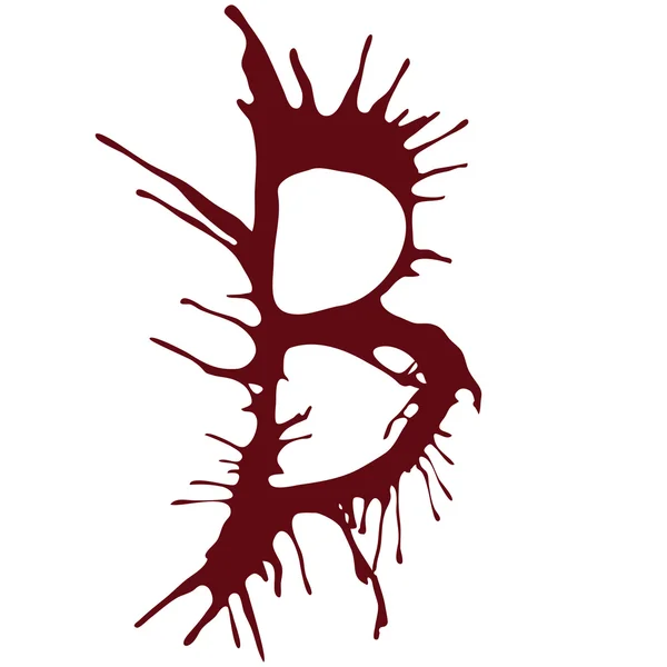 B harfi damlayan kan mürekkep yazı tipleri