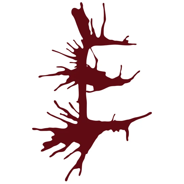 E harfinin damlayan kan mürekkep yazı tipleri.