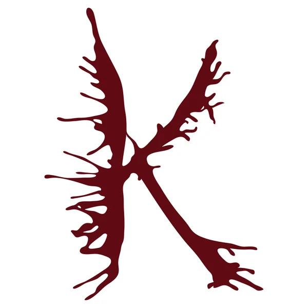 K harfi damlayan kan mürekkep yazı tipleri.