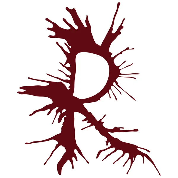 R harfi damlayan kan mürekkep yazı tipleri.