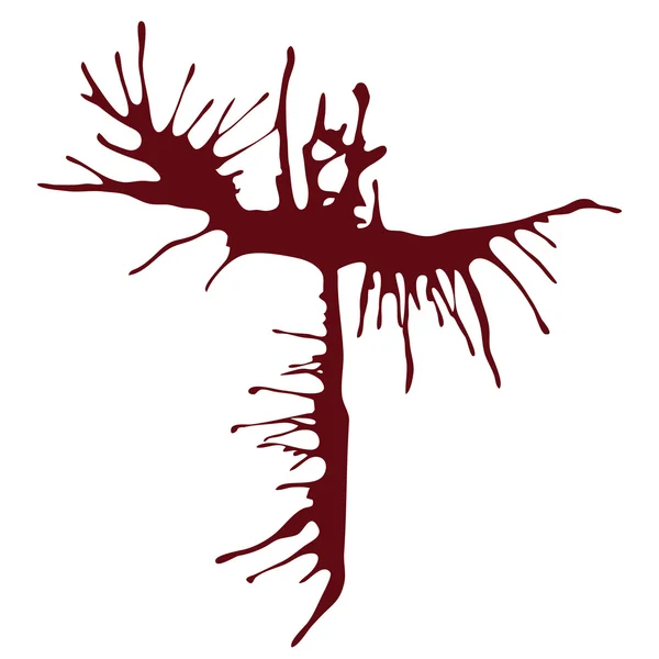 T harfinin damlayan kan mürekkep yazı tipleri.