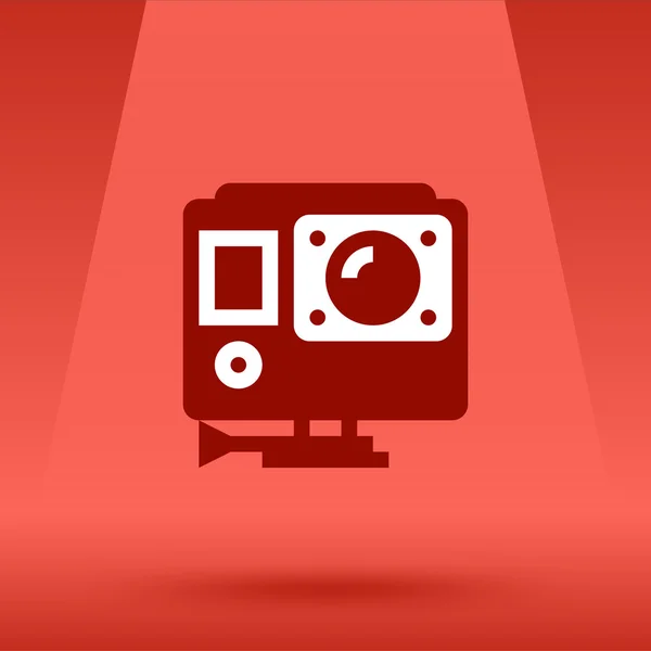 Eylem video kamera vektör düz stil çizim