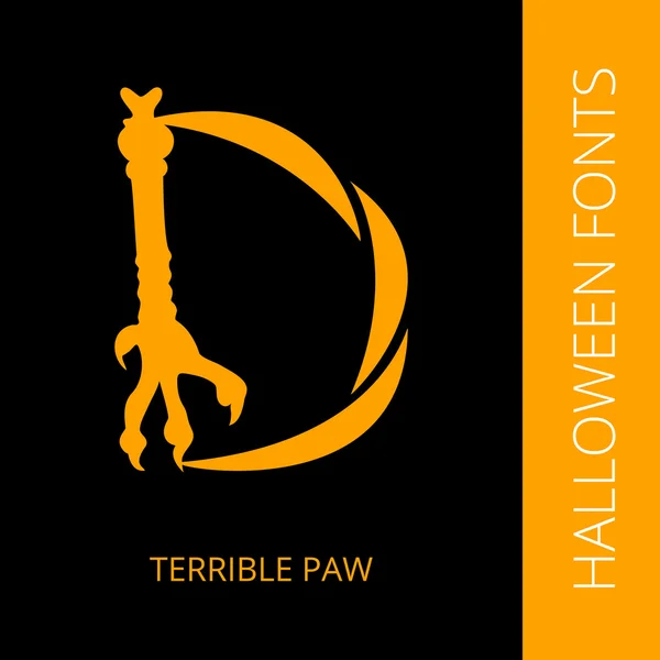 Cadılar Bayramı Alfabe harf D oluşur korkunç pençe