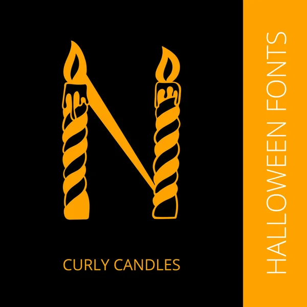 Cadılar Bayramı Alfabe harf N oluşur kıvırcık mumlar