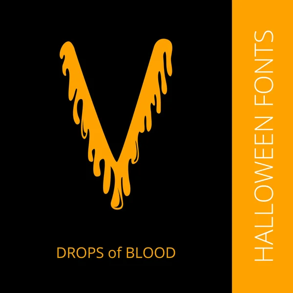 Cadılar Bayramı Alfabe harf V oluşur kan damlaları