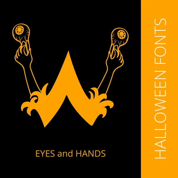 Cadılar Bayramı Alfabe harf W oluşur gözleri ve elleri