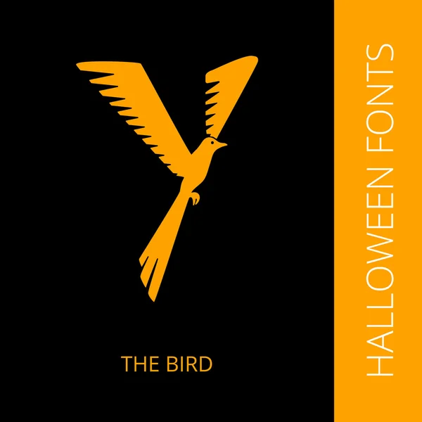 Cadılar Bayramı Alfabe harf Y oluşur kuştan