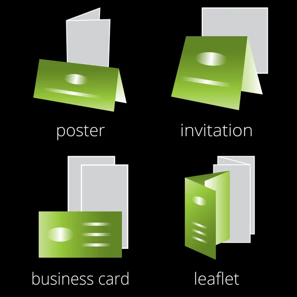 Servicios de imprenta set de iconos verdes. Parte 2 — Vector de stock