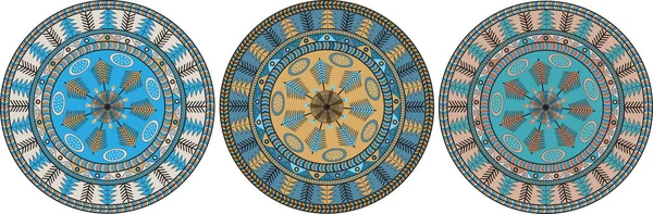 Mandala Style Nordic Decoration Fir Trees Ornamental Pattern Print Textile — Stockfoto