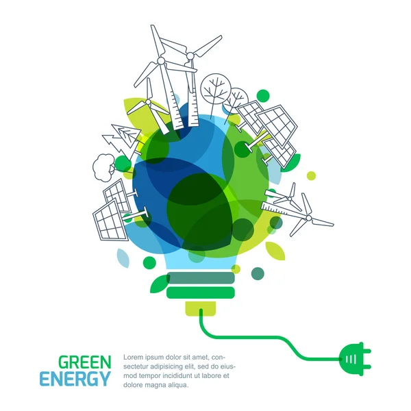 Energiebesparingsconcept. — Stockvector