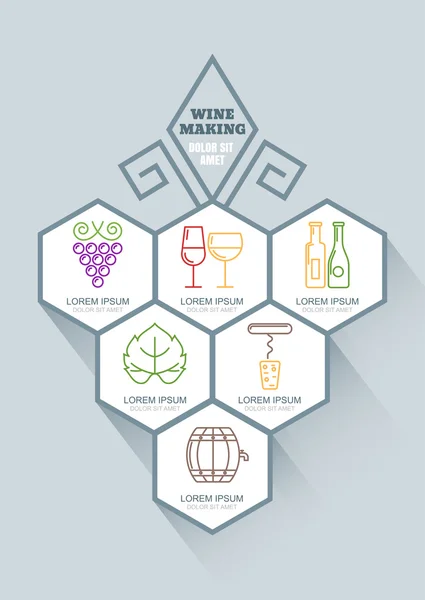 Wine and winemaking vector infographics design. — Stock Vector