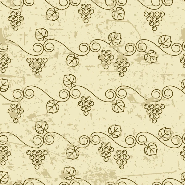 Vector old seamless pattern with climbing vine grapes. — Image vectorielle