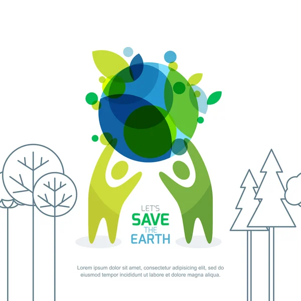 Abstract background for save earth day. — Vetor de Stock