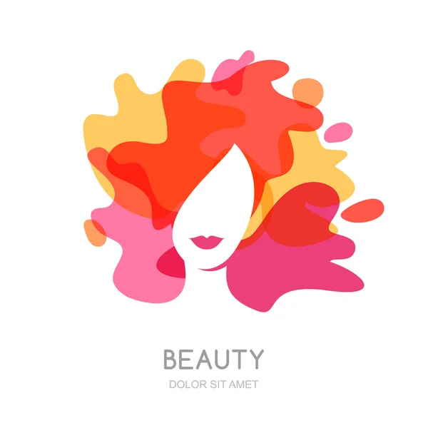 Όμορφη γυναίκα με πολύχρωμα μαλλιά. — Διανυσματικό Αρχείο