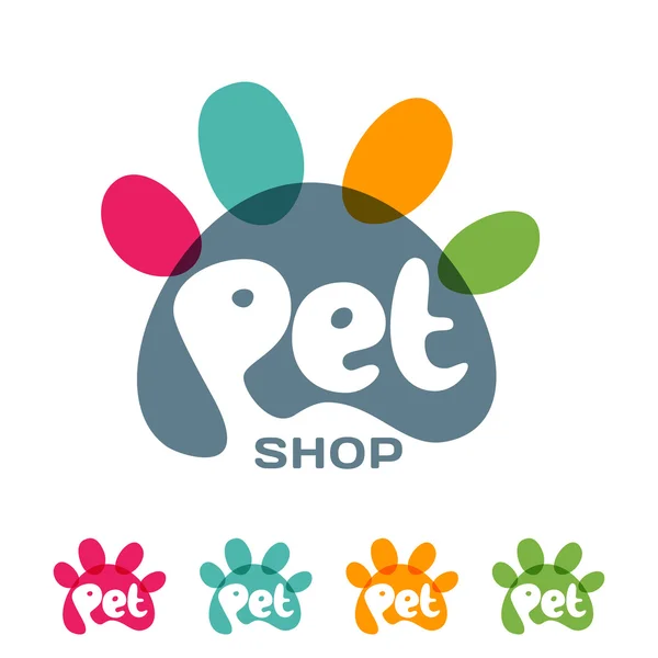 Vector logo, emblem, label design elements for pet shop, zoo shop, pets care and goods for animals. — Stock Vector