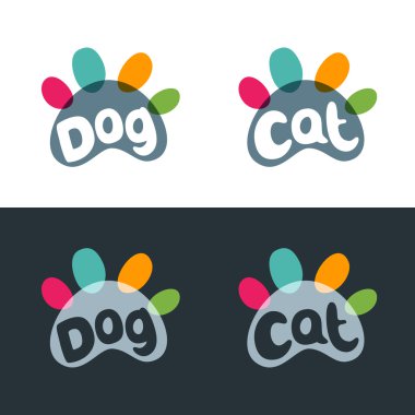 Vektör logo, amblem, etiket tasarım öğeleri için evde beslenen hayvan dükkan, Hayvanat Bahçesi Dükkanı, Evcil hayvan bakımı ve hayvanlar için ürünler