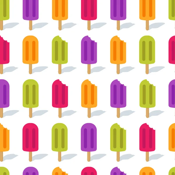Διάνυσμα χωρίς ραφή πρότυπο με πολύχρωμη παγωτό. Πάγο lolly νόστιμο φόντο. — Διανυσματικό Αρχείο