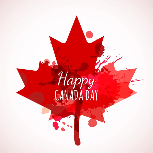 Happy Canada Day Aquarell Hintergrund. Urlaub-Poster mit roten Kanada Maple Leaf. Grunge kanadische Flagge Abbildung. Design für Banner oder Grußkarten. — Stockvektor