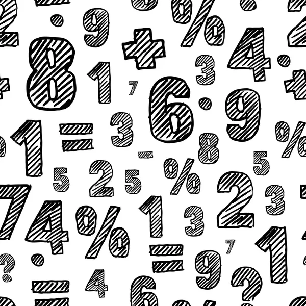 Vector seamless pattern with hand drawn sketch numbers. — Διανυσματικό Αρχείο