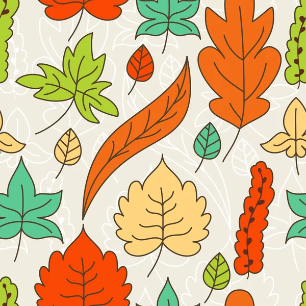 Autumn leaves seamless pattern. Vector illustration — Stock Vector