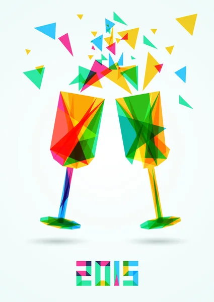 Mutlu yıllar 2015 Kutlama Kartı vektör illüstrasyonu — Stok Vektör