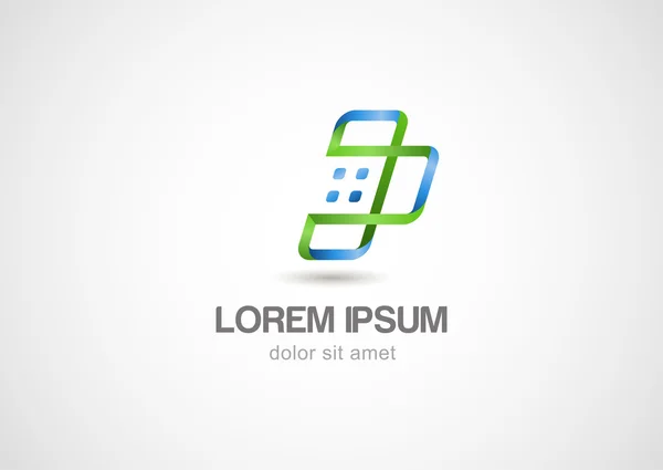 Modèle de logo abstrait téléphone mobile. smartphone connexion vecto — Image vectorielle